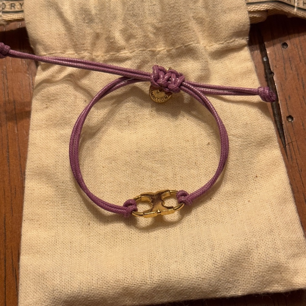 Tory Burch Embrace Ambition Bracelet - purple and gold